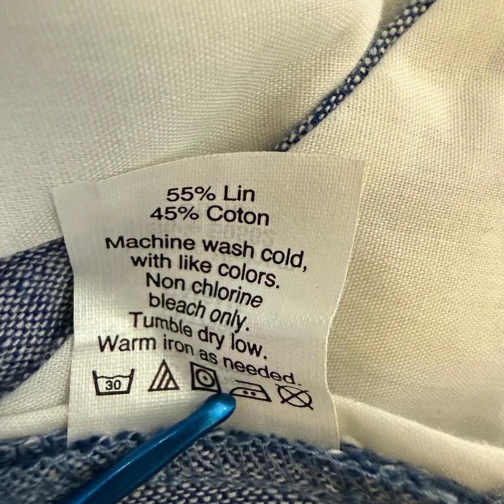 J Crew Rivington Shorts Mens 30 Blue Linen Cotton Blend Casual Preppy Fits 32x11